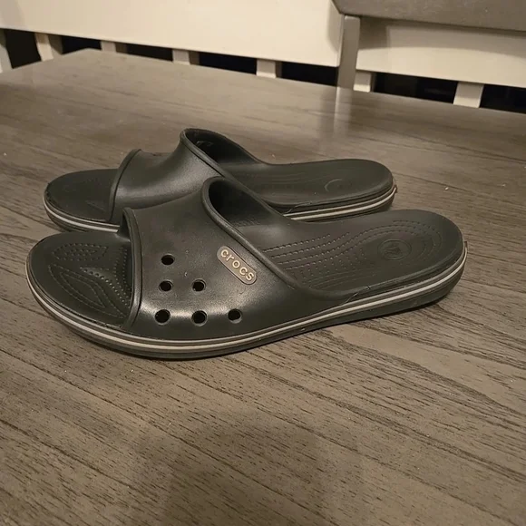 CROCS Men\'s Dark Green Slide Sandals Crocs Unisex Bayaband Slide Sandals - Walmart.com main image 2